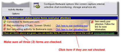 They should make sure all three items at the bottom of the BeAware program are checked